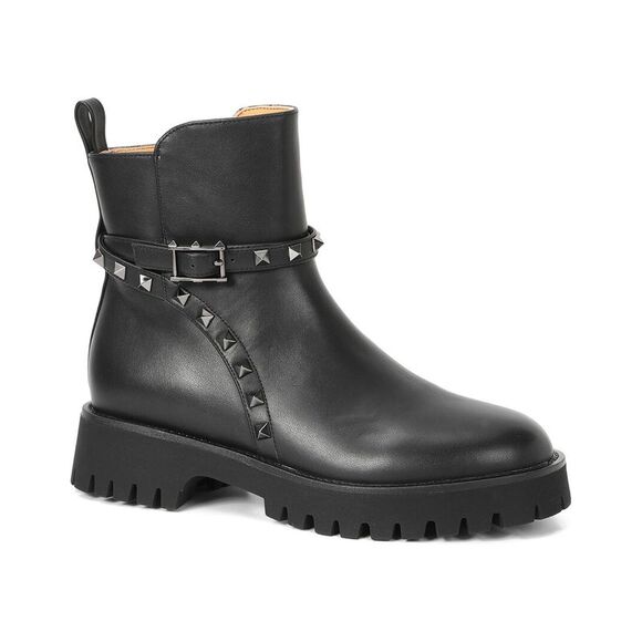 Tiffany & Fred Paris Studded Leather Bootie Black